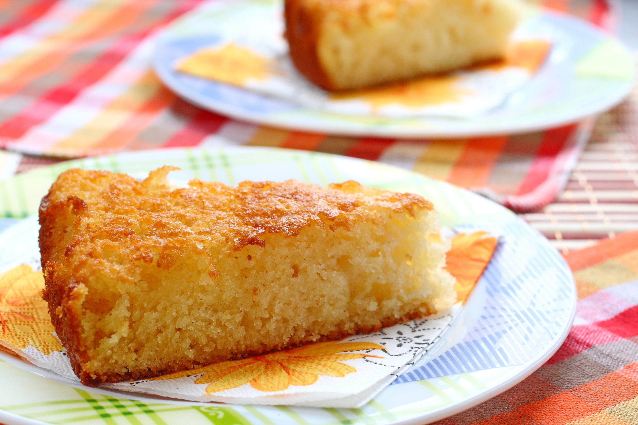 Two,Servings,Of,Semolina,Pie.,Cake,Of,Cereals,,Sugar,And