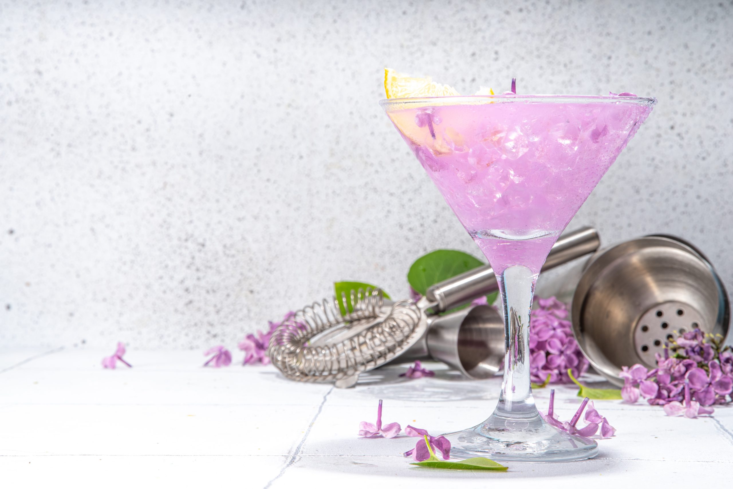 Lilac,Drink.,Alternative,Organic,Natural,Daikiri,Cocktail,Or,Mocktail,,Infused