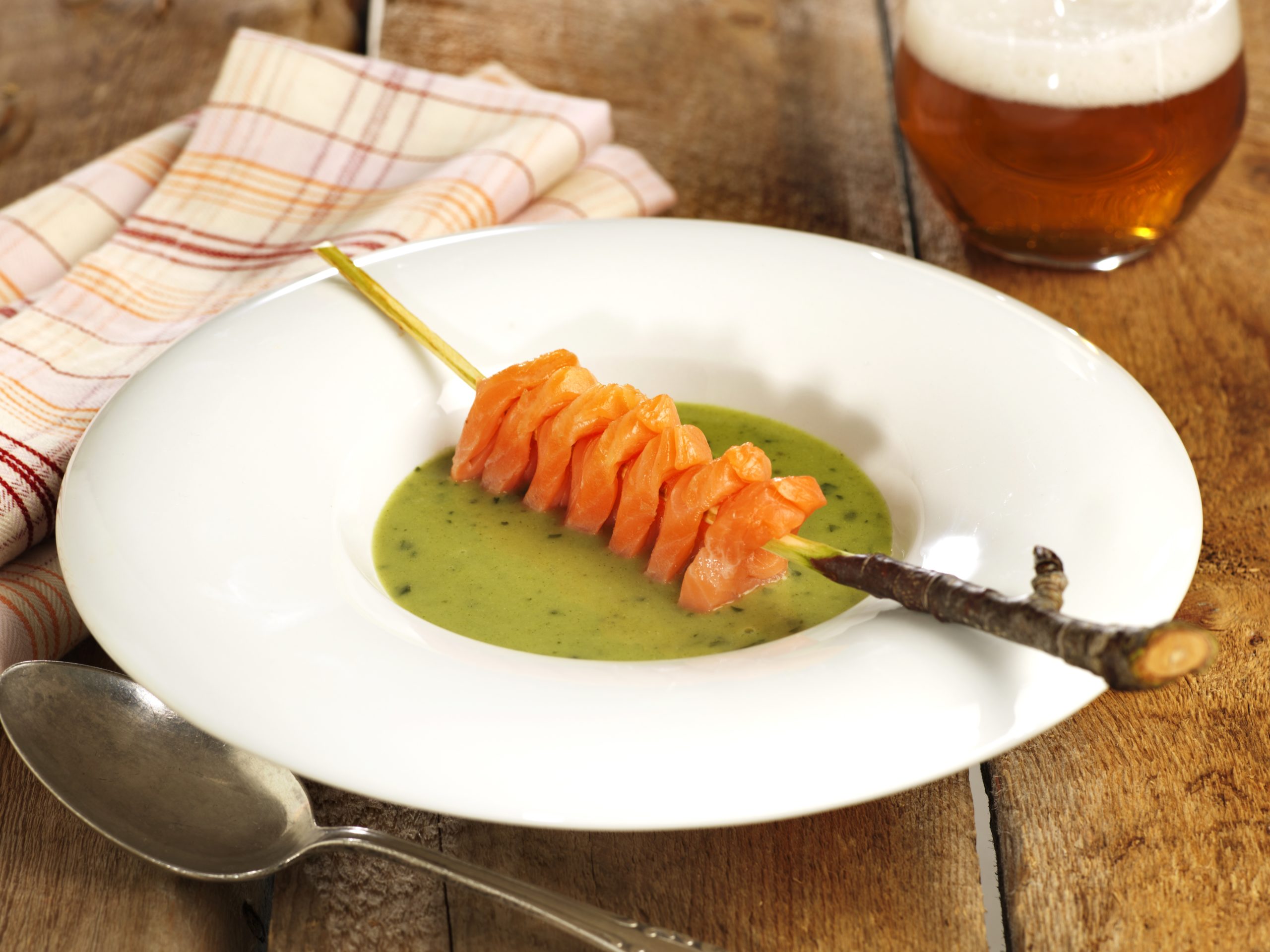 Rakfisk og spinatsuppe