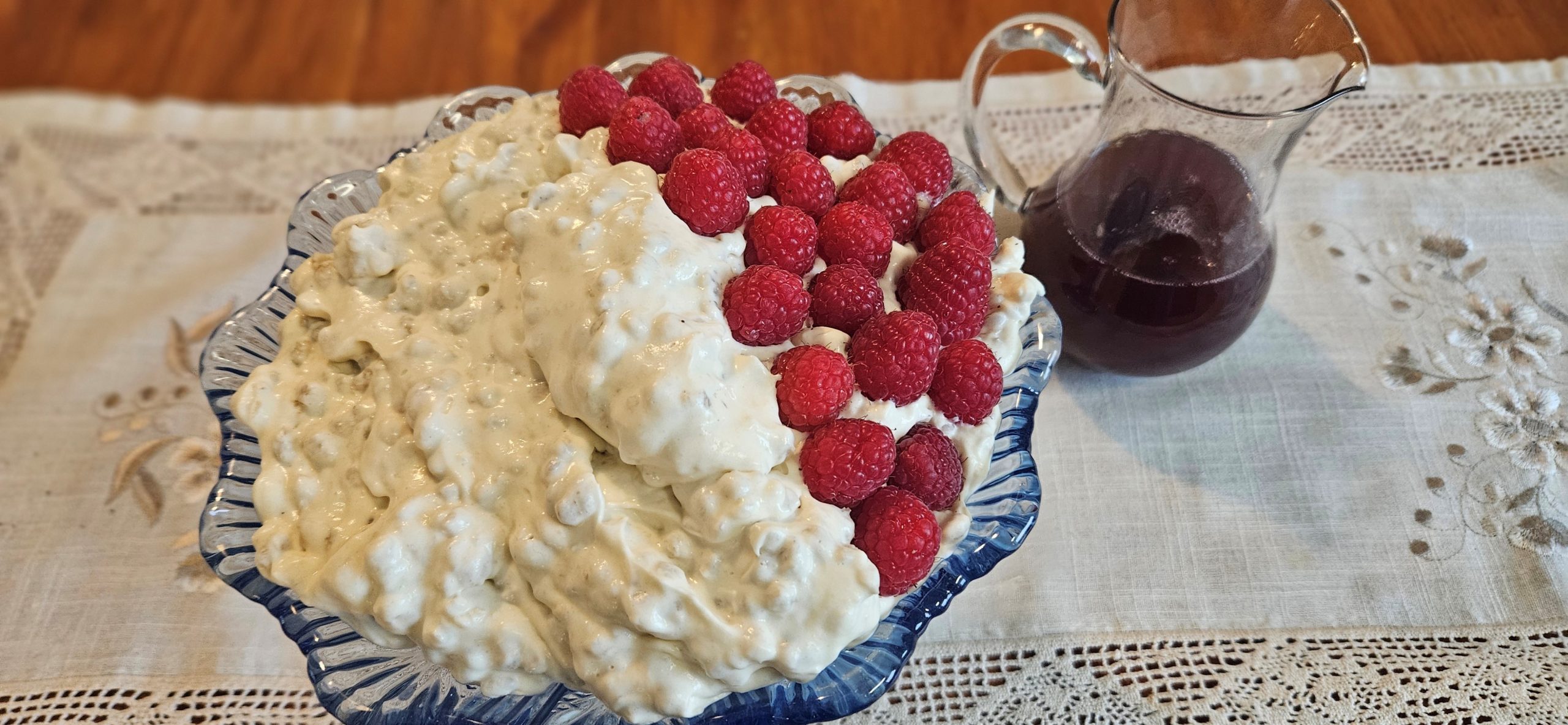 byggkrem med bringebær