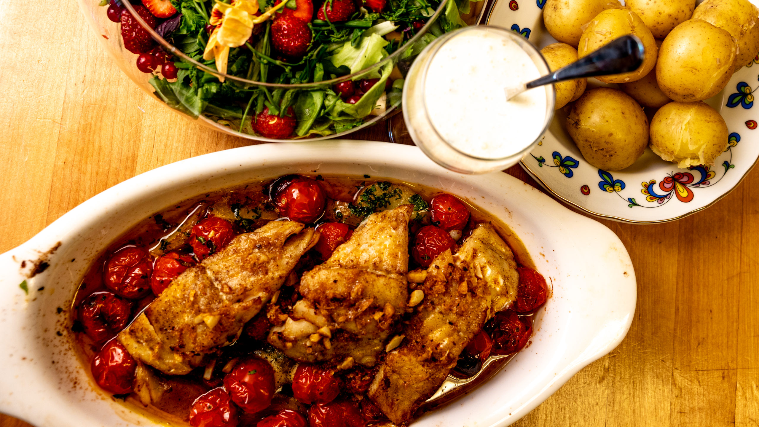 ovnsbakt sei med brunet smør